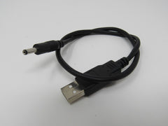 Standard USB A Plug to Power Jack Adapter Cable 1 ft Male -- Used