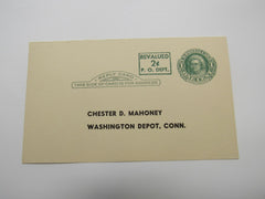 USPS Scott UY15r 2c on 1c Green On Buff Martha Washington Postal Reply Card -- Used