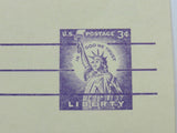 USPS Scott UX46d 3c Violet Statue of Liberty G (Good) Postal Card Preprinted -- Used