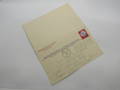 USPS Scott UY16 4c Red Statue of Liberty First Day of Issue Postal Reply Card -- Used