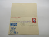 USPS Scott UY16 4c Red First Day of Issue Statue of Liberty Postal Reply Card -- Used