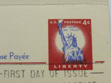 USPS Scott UY16 4c Red First Day of Issue Statue of Liberty Postal Reply Card -- Used