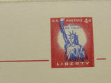 USPS Scott UY16 4c Red First Day of Issue Statue of Liberty Postal Reply Card -- Used