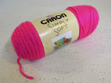 Caron Simply Soft Yarn Neon Pink 1 Skein 315 Yards Acrylic -- New