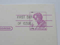 USPS Scott UX48 4c Carmine Rose Abraham Lincoln First Day Of Issue Postal Card -- Used