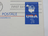 USPS Scott UX49 7c USA Map First Day of Issue 7 Cent F (Fine) Postal Card -- Used