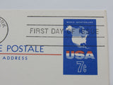 USPS Scott UX49 7c USA Map First Day of Issue 7 Cent F (Fine) Postal Card -- Used