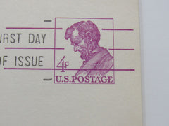 USPS Scott UY18 4c Abraham Lincoln Carmine Rose First Day Of Issue -- Used