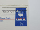 USPS Scott UY19 7c USA Map First Day of Issue G (Good) Postal Reply Card -- Used