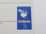 USPS Scott UY19 7c USA Map First Day of Issue G (Good) Postal Reply Card -- Used