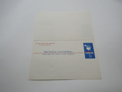 USPS Scott UY20 8c USA Map First Day of Issue F/G (Fair/Good) Postal Reply Card -- Used