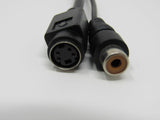 Standard Y Splitter RCA S Video 7 Pin DIN Adapter Cable 3 Inches Male Female -- New