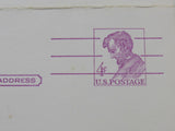 USPS Scott UY18 4c Abraham Lincoln Carmine Rose On Buff Postal Reply Card -- Used