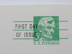 USPS Scott UX55 5c Mint Abraham Lincoln First Day of Issue G (Good) Postal Card -- Used