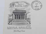 USPS Scott UY21 5c Mint Abraham Lincoln First Day of Issue Postal Reply Card -- Used