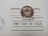 USPS Scott UX58 6c Paul Revere Patriot Postal Card First Day of Issue -- New