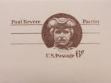 USPS Scott UX58 6c Paul Revere Patriot VG/F (Very Good/Fine) Postal Card -- New