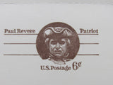 USPS Scott UY22 6c Paul Revere Postal Reply Card First Day of Issue -- Used