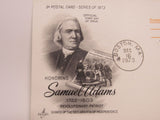 USPS Scott UX66 8c Samuel Adams Patriot Postal Card First Day of Issue -- New