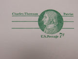 USPS Scott UX68 7c Charles Thomson Patriot VG/F (Very Good/Fine) Postal Card -- New