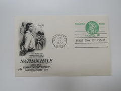 USPS Scott UX72 9c Nathan Hale Patriot Postal Card First Day of Issue -- New