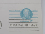 USPS Scott UY27 9c Caesar Rodney Patriot Postal Reply Card First Day of Issue -- New