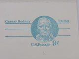 USPS Scott UY27 9c Caesar Rodney Patriot Postal Reply Card First Day of Issue -- New