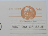 USPS Scott UX74 US Domestic Rate John Hancock Patriot First Day of Issue -- New