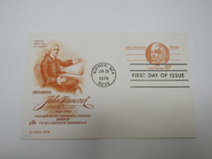 USPS Scott UX75 10c John Hancock Patriot Postal Card First Day of Issue -- New