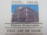 USPS Scott UX97 13c Old St Louis Post Office Postal Card First Day of Issue -- New