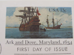 USPS Scott UX101 13c Ark and Dove Maryland 1634 Postal Card First Day of Issue -- New