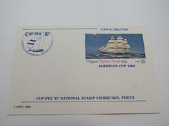 USPS Scott UX107 25c Clipper Flying Cloud 1852 VG/F (Very Good/Fine) Postal Card -- New