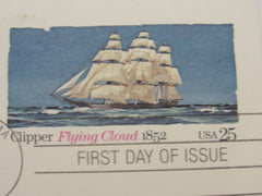 USPS Scott UX107 25c Clipper Flying Cloud 1852 Postal Card First Day of Issue -- New