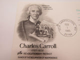 USPS Scott UX105 US Domestic Rate Charles Carroll Patriot First Day of Issue -- New