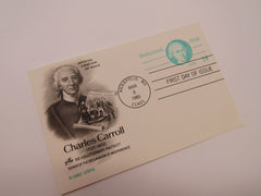 USPS Scott UX106 14c Charles Carroll Patriot Postal Card First Day of Issue -- New