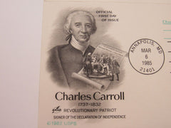 USPS Scott UY36 14c Charles Carroll Patriot Postal Reply Card First Day of Issue -- New