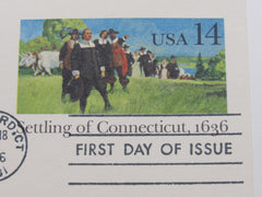 USPS Scott UX109 14c Settling of Connecticut 1636 Postal Card First Day of Issue -- New