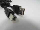 Standard USB A 2.0 Plug to USB B 2.0 Plug Adapter Cable 5 ft Male -- Used