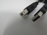 Standard USB A 2.0 Plug to USB B 2.0 Plug Adapter Cable 5 ft Male -- Used