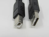 Standard USB A 2.0 Plug to USB B 2.0 Plug Adapter Cable 5 ft Male -- Used