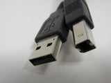 Standard USB A 2.0 Plug to USB B 2.0 Plug Adapter Cable 5.5 ft Male -- Used