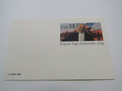 USPS Scott UX111 14c Francesco Vigo Vincennes VG/F (Very Good/Fine) Postal Card -- New