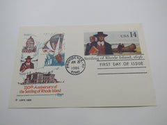 USPS Scott UX112 14c Settling of Rhode Island 1636 First Day of Issue -- New