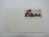 USPS Scott UX112 14c Settling of Rhode Island 1636 Postal Card -- New