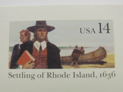 USPS Scott UX112 14c Settling of Rhode Island 1636 Postal Card -- New