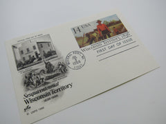 USPS Scott UX113 14c Wisconsin Territory 1836 First Day of Issue Postal Card -- New