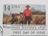 USPS Scott UX113 14c Wisconsin Territory 1836 First Day of Issue Postal Card -- New