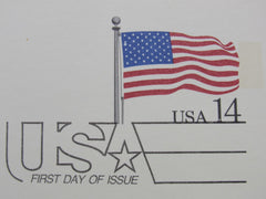 USPS Scott UX117 14c USA Flag Stars And Stripes First Day of Issue Postal Card -- New