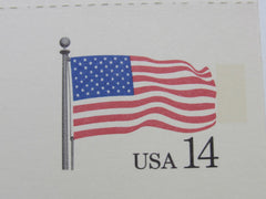 USPS Scott UY38 14c USA Flag Stars And Stripes Postal Reply Card -- New
