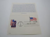 USPS Scott UY38 14c USA Flag Stars And Stripes First Day of Issue Postal Card -- New